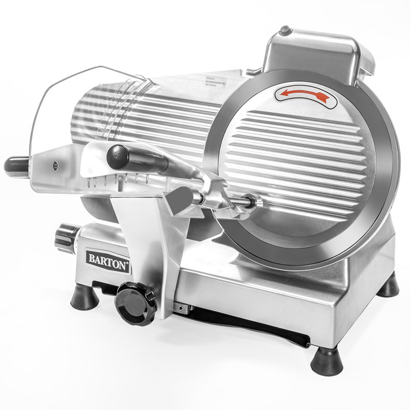 Trancheuse de précision en acier inoxydable de 10 po Barton - Coupe-viande semi-automatique avec épaisseur réglable