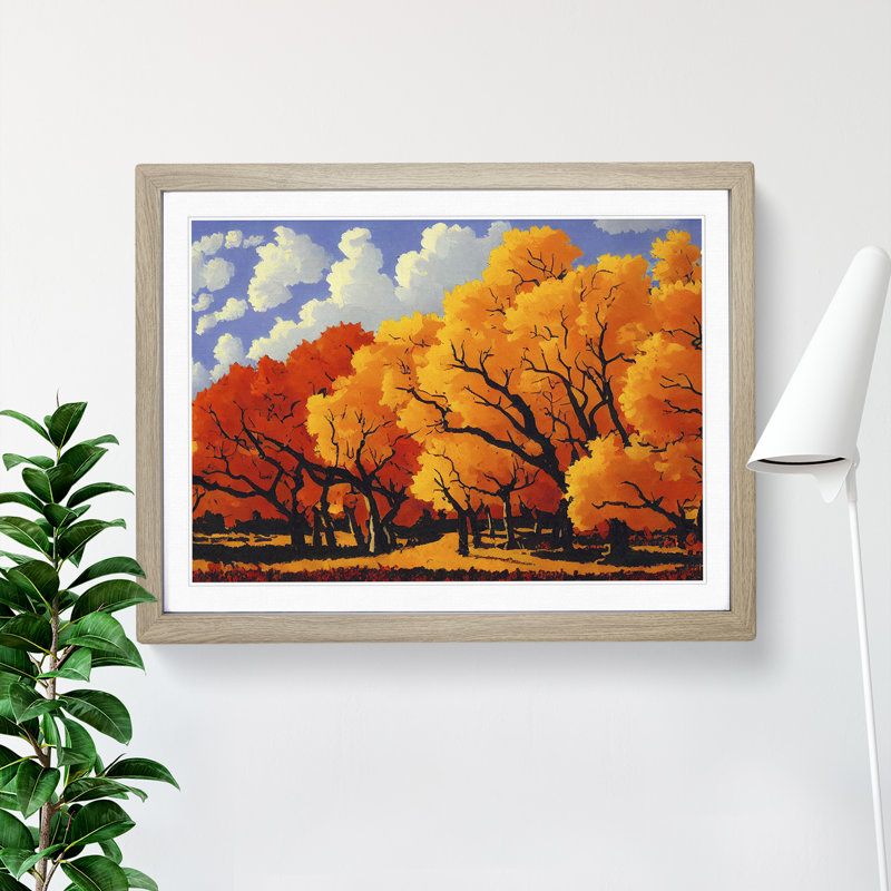 The Autumn Forest - Framed Print, 25cm H x 34cm W x 2cm D, Oak