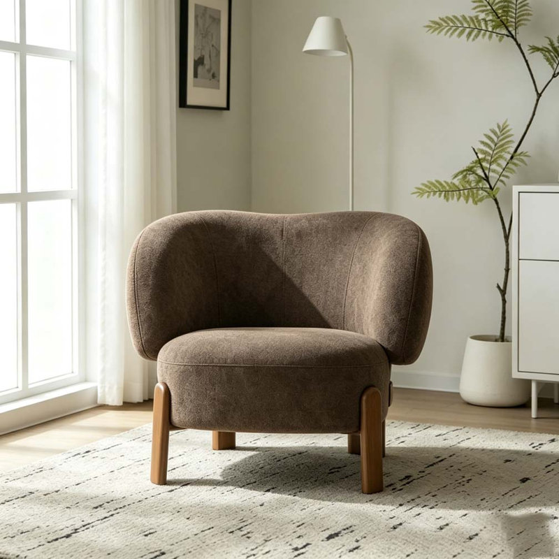 Fauteuil à oreilles, Marron foncé