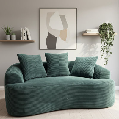 Courbe foncée, coussins à ressorts ensachés, 3 coussins décoratifs, sièges moelleux, compact pour les salons de 66,55 po, sans assemblage, convient aux petits espaces