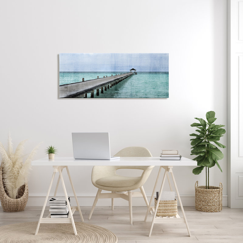 Long Wharf Beach Paradise, Plaque de bois, H 20 po x l 48 po