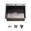 Évier de cuisine à cuve simple à montage sur plan en acier inoxydable L 23 po x l 19 po-122286226