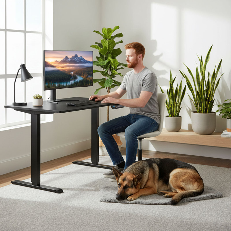 Bureau électrique ergonomique Kaylan RISE Series, Noir