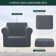 Elastic Textured Grid Separate Box Cushion Arm Chair Slipcover