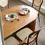Table de salle à manger brune en bois massif ovale-382113984
