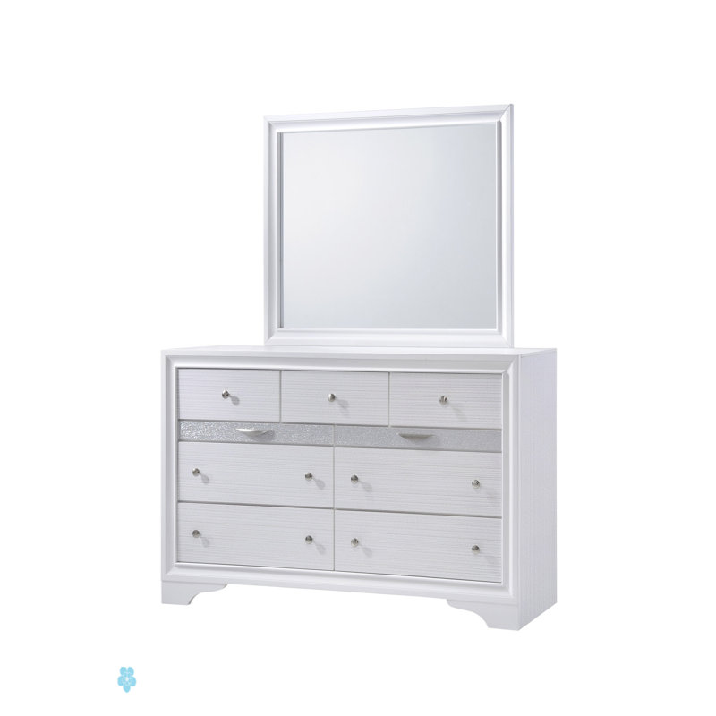 Commode 7 tiroirs Traditional en bois blanc
