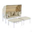 Ensemble de 3 chaises longues de patio avec auvent rétractable et canapé modulaire en métal pour l'extérieur-1016649538