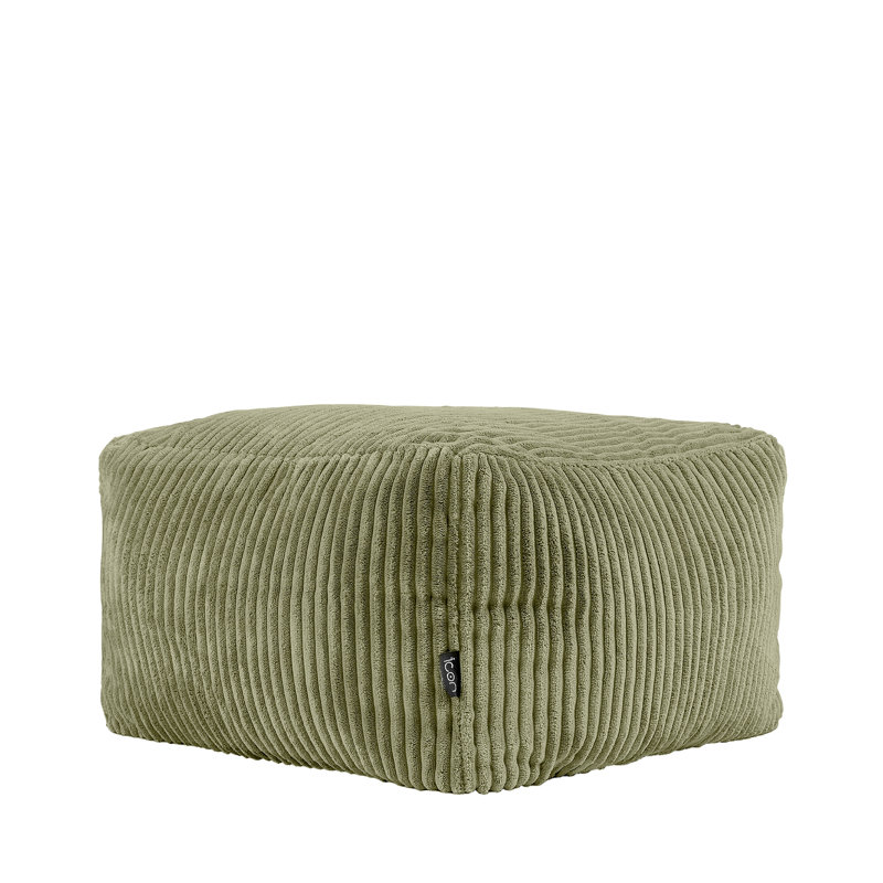 Amara Corduroy Square Footstool, Green