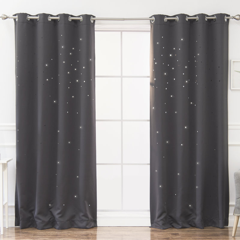 Gaitan Room Darkening Curtain Pair, 52" W x 84" L, Dark Gray