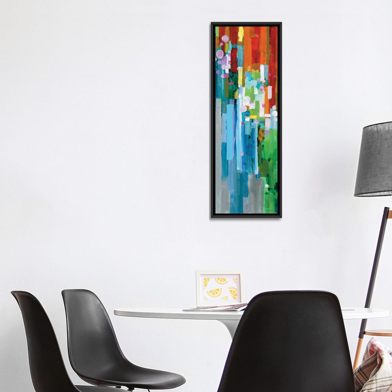 Rainbow of stripes panel ii-impression d’art graphique sur toile tendue, H 36 po x l 12 po x P 1,5 po, Toile avec cadre noir
