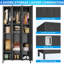 Armoire de rangement de bureau robuste en métal - 6 portes, verrou sécuritaire, construction en acier, conception ventilée, organisateur avec crochets et tablette, résistant à la rouille pour le bureau, l'école, la salle de sport, le garage - noir