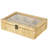 Cole And Grey Rattan Handmade Wrapped 6 Slot Jewellery Box With Tempered Glass Top
