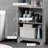 Cabinets, Tall Narrow Bathroom Storage (23.5”W x 11.75”D x 71.75”H) with 2 Cabinets, Adjustable Shelves &amp; Countertop, Slate Gray | MDF | Contemporary-698814006