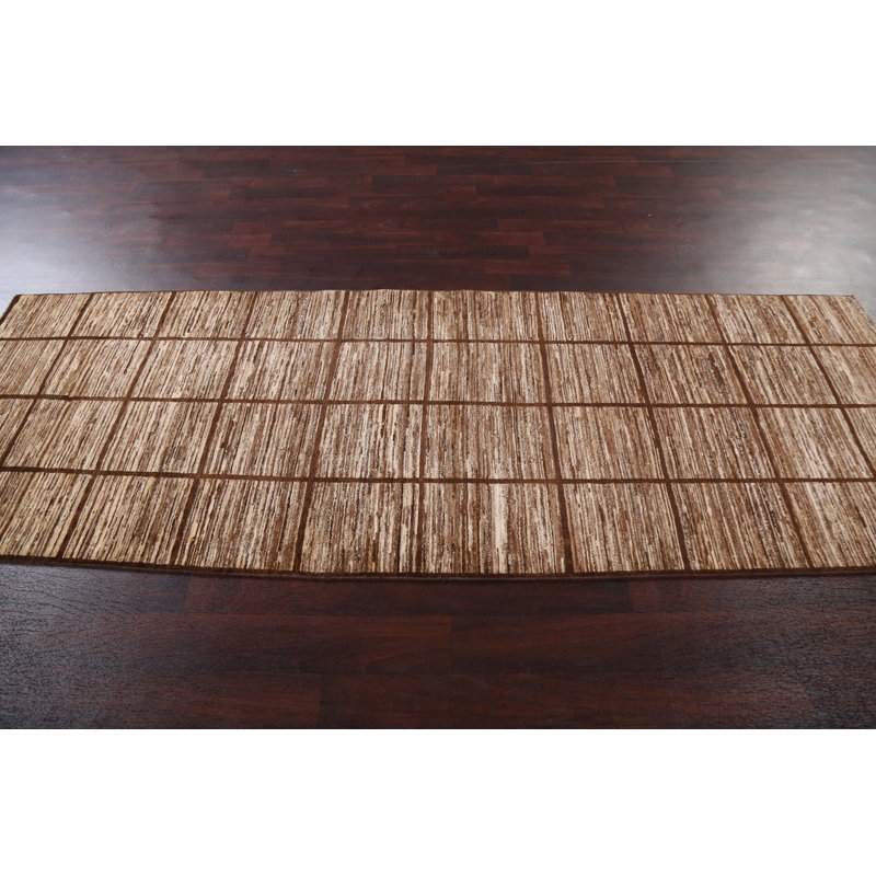 Checkered Gabbeh Runner Rug 3x9
