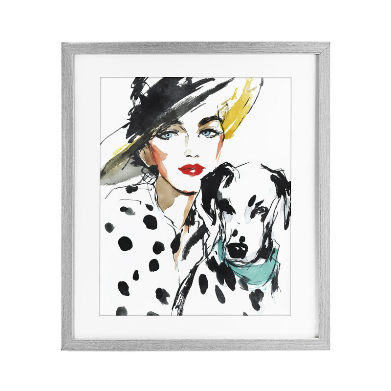 Tendance musquée dalmatienne encadrée sous verre, design par Svetlana Aleynikova, H 16 po x l 13 po