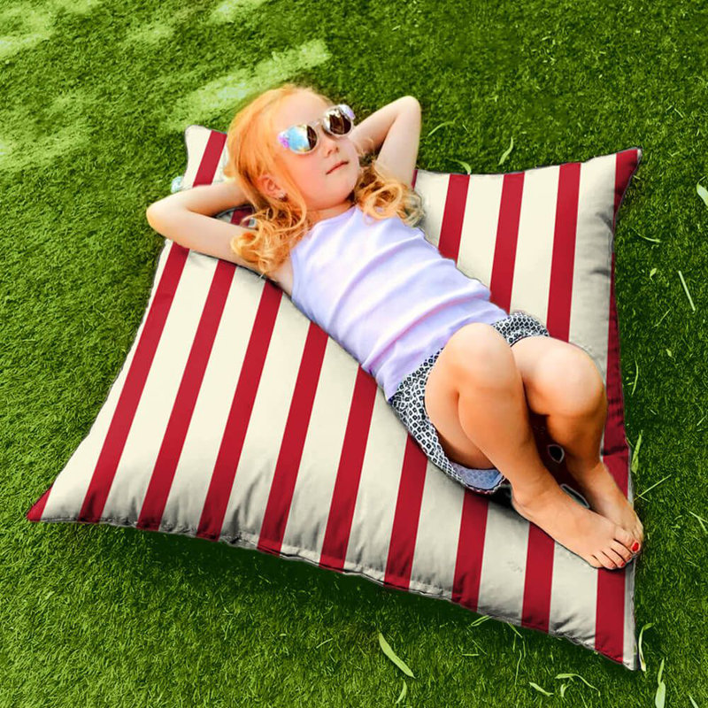 rucomfy Beanbags Outdoor Square Floor Cushion Bean Bag. Use in Garden as Large Cushion or Sun Lounger. Water Resistant 70 x 70cm