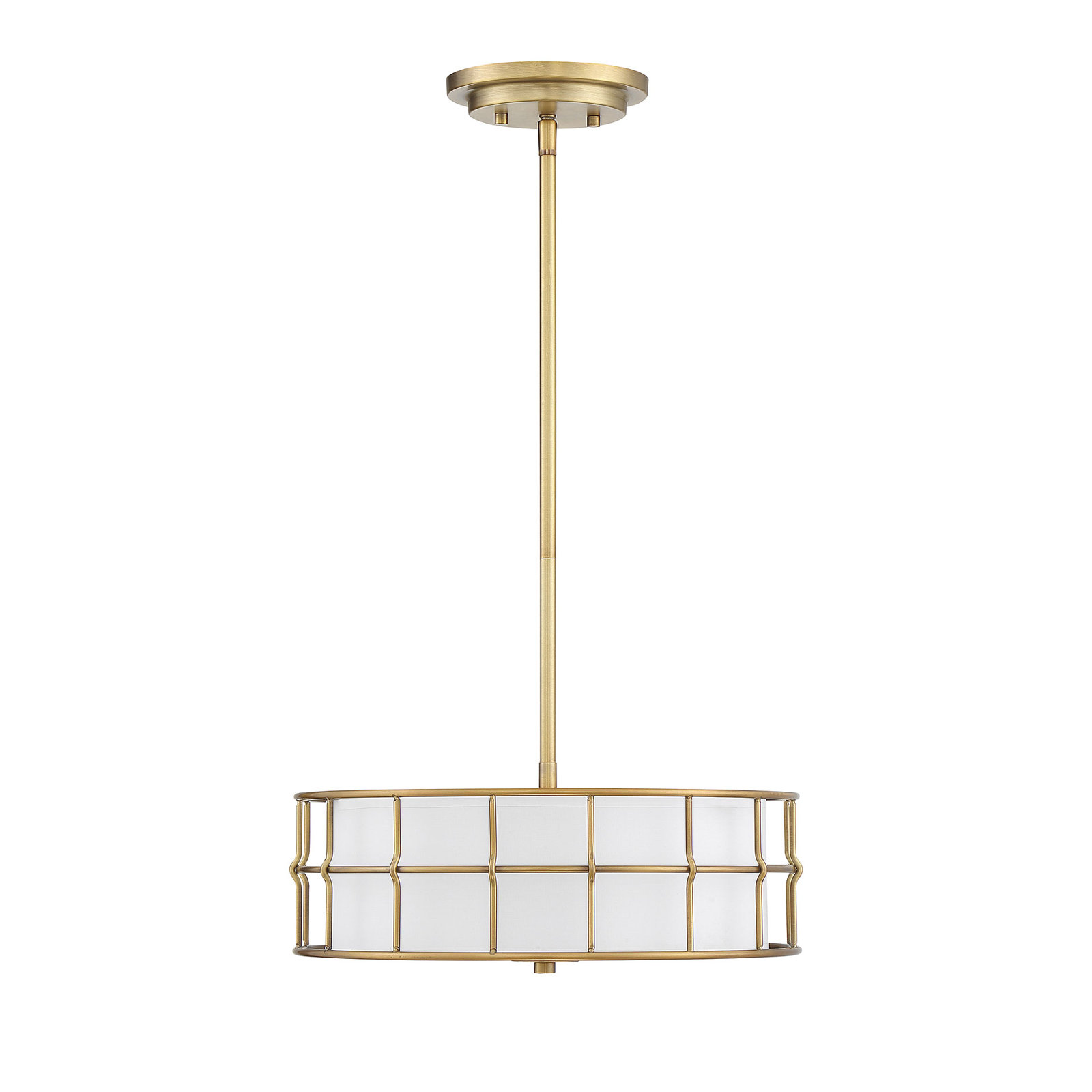 Dimmable Pendant, Semi-Flush, Warm Brass