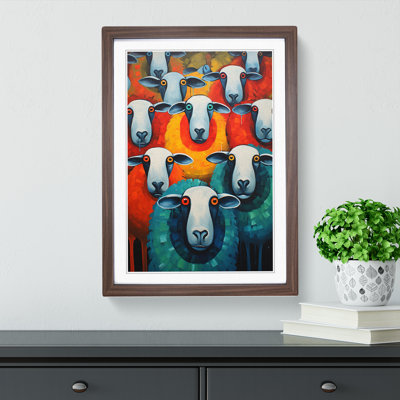 Sheep Expressionism 1 Piece Single Picture Frame Wall Art
