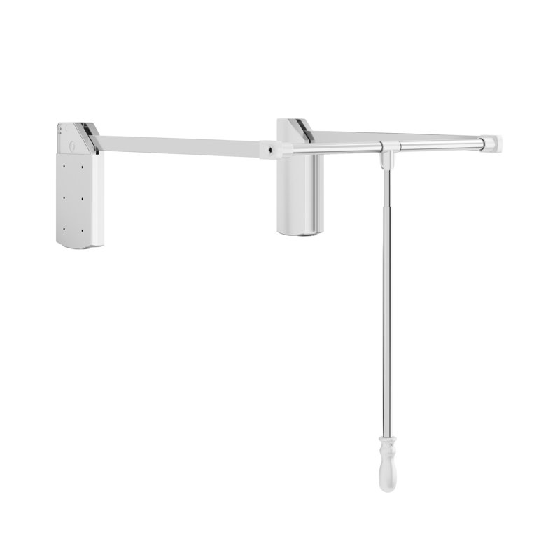 Metal Adjustable Wall Mounted Clothes Rack, Polished Chrome