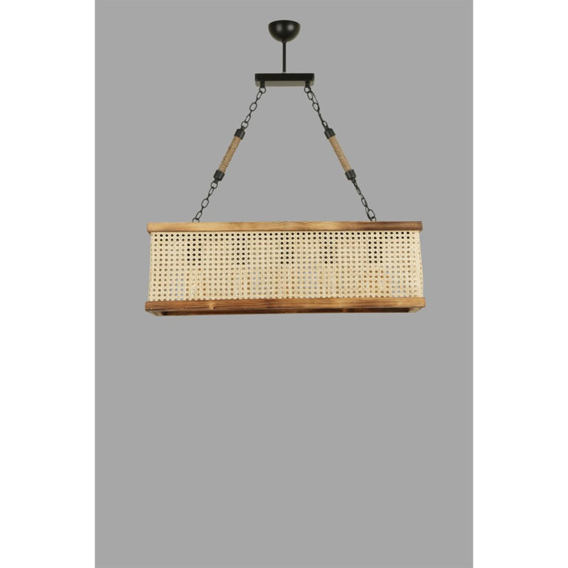 Noellea 1 - Light Drum Pendant, Beige/Walnut