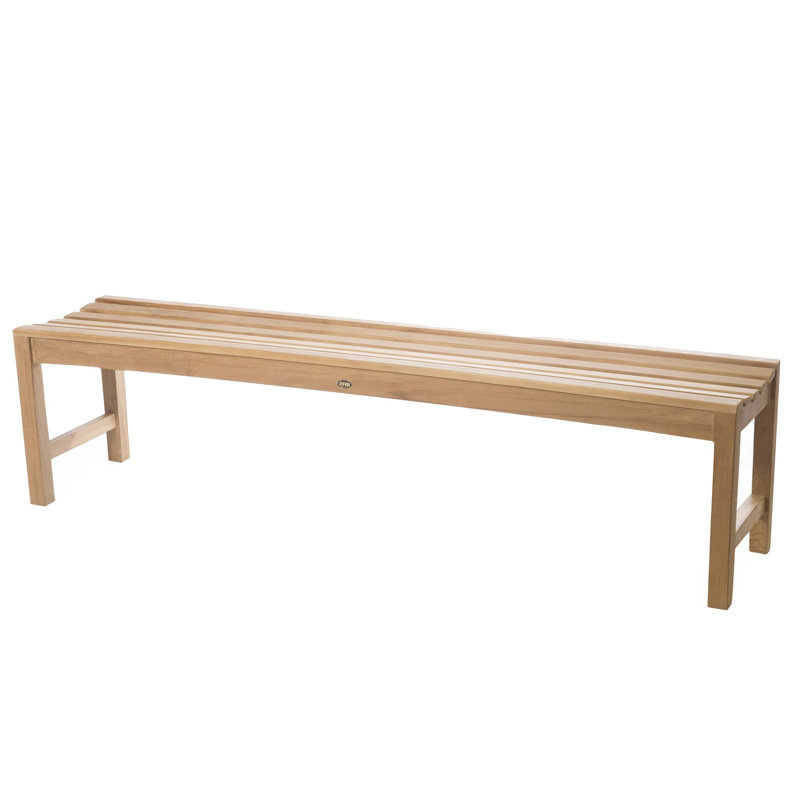Banc de douche en teck, H 17,75 po x l 70,75 po x P 15,75 po