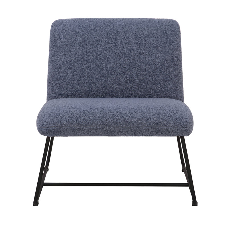 Alcides Upholstered Slipper Chair, Blue 