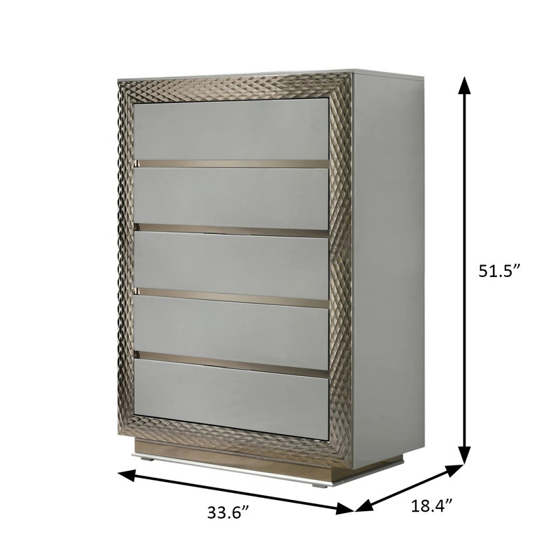 Commode Ventnor Glam, gris