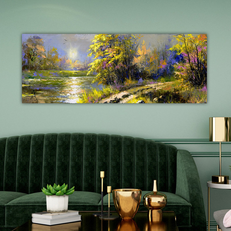 Superbe peinture sur toile décorative, 11,8 po x 31,5 po | 100% toile, encadrée avec un cadre 100% bois (épaisseur: 1,6 po) | Parfait pour la décoration intérieure, le salon et le bureau, élégant et accrocheur