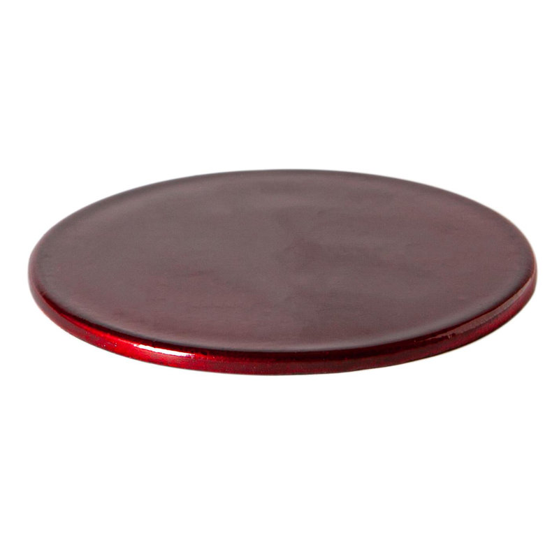 Argon Tableware - Metallic Melamine Coasters - Set of 6, Dark Red