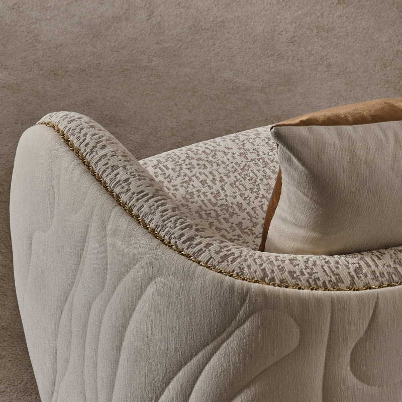Gineverra Accent Chair - Biscotti/Ivory Gold