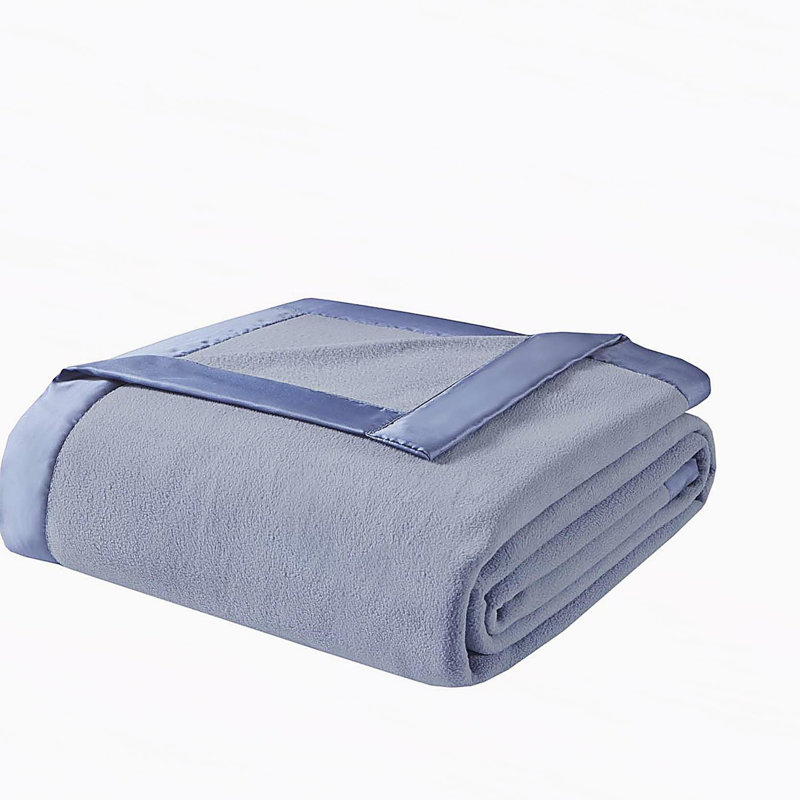 Couverture en micropolaire double / grand, Bleu, Lit double