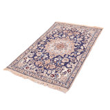 Tapis de la zone en laine bleu/beige/brun 2 pi 9 po x 4 pi noué la à la main one-of-kind Artibrannan