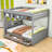 Dalvey Kids Full Over Full 3 Drawers Convertible Futon Bunk Bed with Storage Staircase-860547409