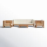 Maher Acacia 5 - Person Modular Patio Conversation Sets with Cushions