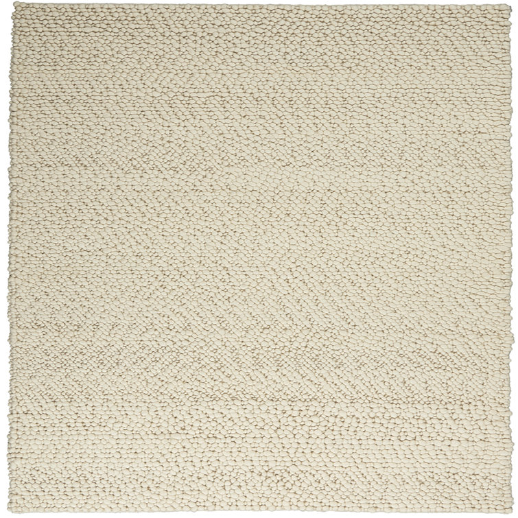 Barden Textured Handmade Flatweave Wool Beige Area Rug
