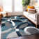 Mehul Abstract Machine Woven Area Rug in Blue/Ivory/Gray