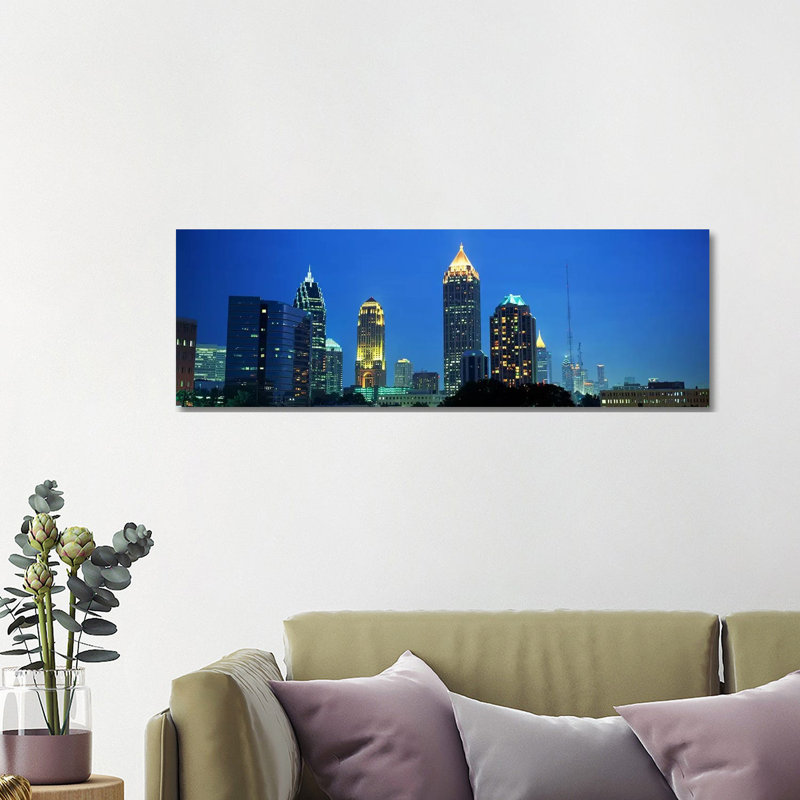Skyline Atlanta GA USA 1 Piece Wrapped Canvas Panoramic Wall Art, 121.92 cm H x 40.64 cm W x 1.91 cm D