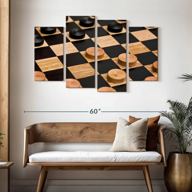 Checkers Game, 32" H x 52" W