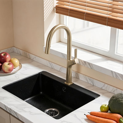 Brushed Gold Pull-down Single Handle Kitchen Faucet