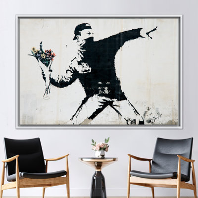 Banksy Flower Bomber Graffiti Art Canvas - Anarchy Street Wall Decor Painting Poster