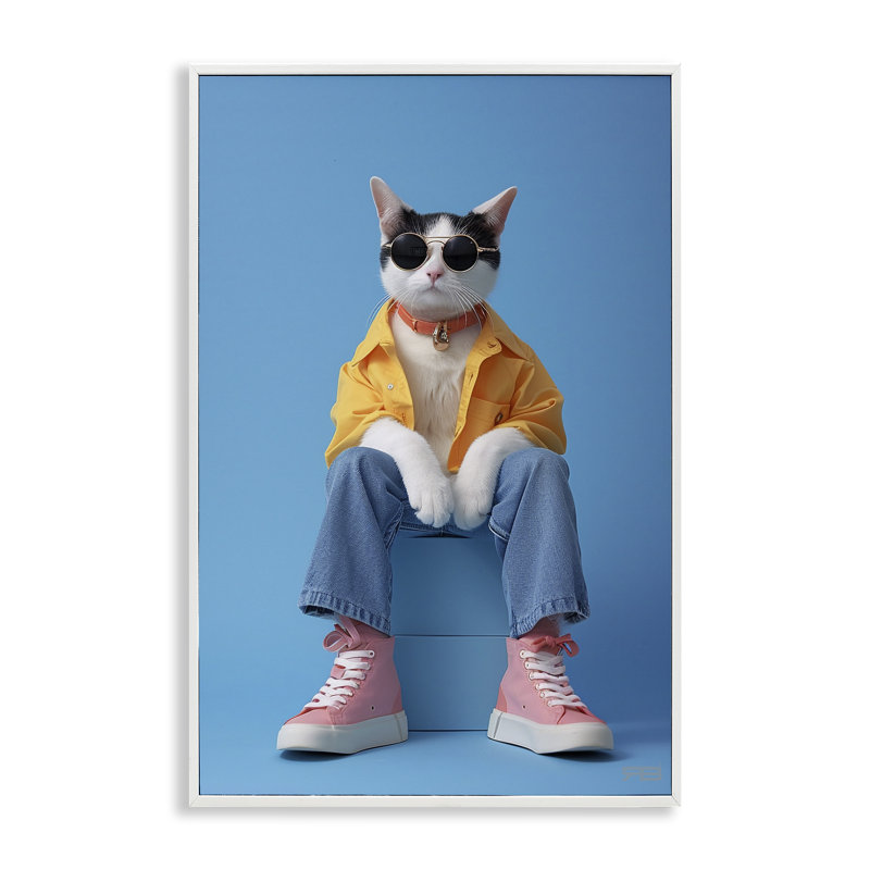 Art urbain, estampe numérique par Roozbeh Bahramali, Giclée encadrée blanc bord de mer, H 30 po x l 20 po