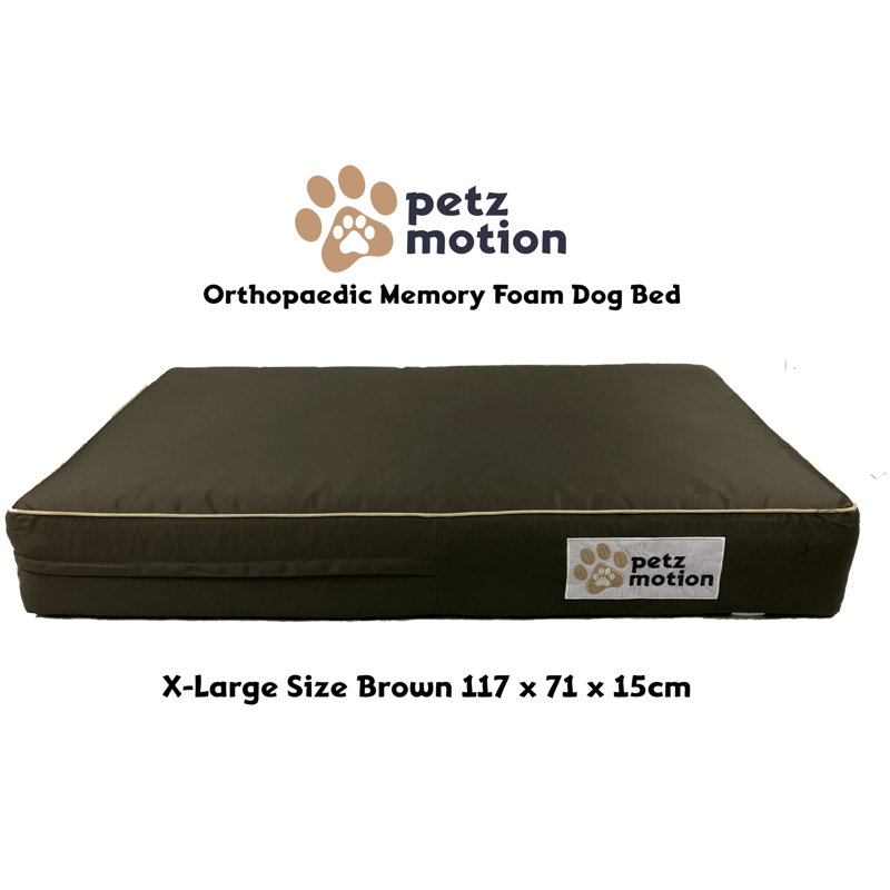 Orthopedic Polyester Pet Bed, Brown, Extra Large