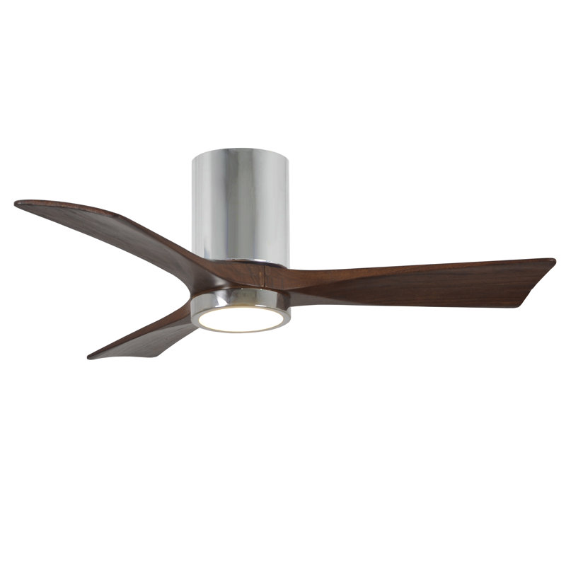Irene LED Ceiling Fan, Polished Chrome, Walnut, 42"
