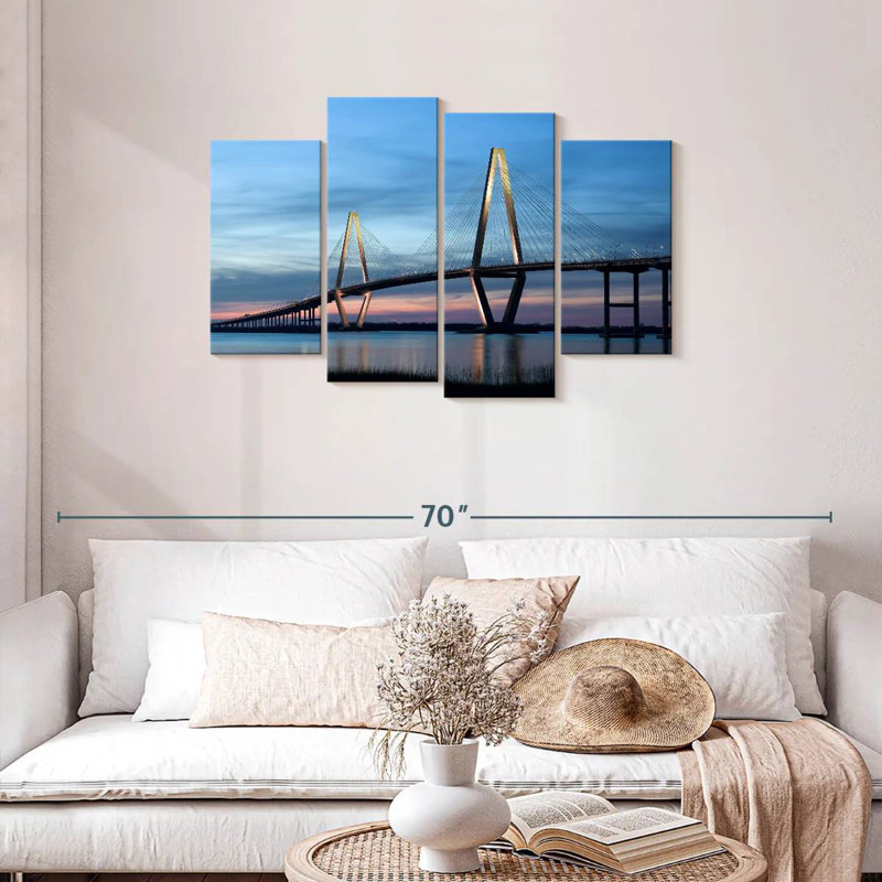 Lilie Ravenel Bridge à l'aube, H 27 po x l 43 po