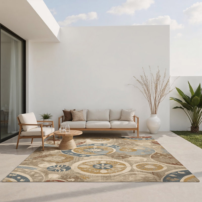 Sleek Spin Indoor And Outdoor Area Rug, Rectangle 3' x 5'