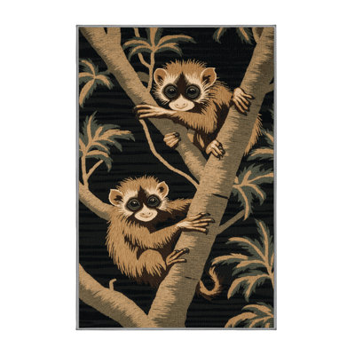  Washable Tarsier Wildlife Area Rug