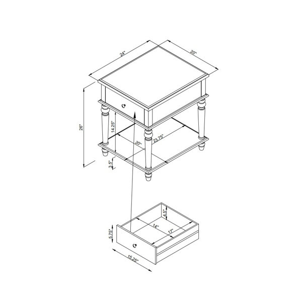 Birkley End Table with Storage Sand & Stable Color: Natural