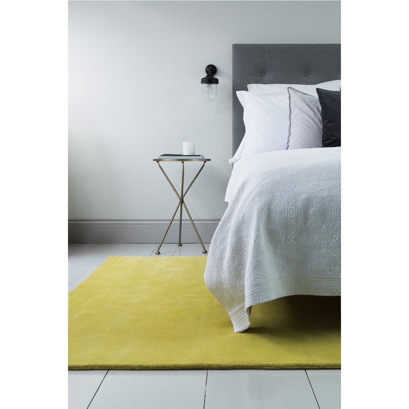 Farrow & Ball Cut And Loop Stripe Melrose Yellow Area Rug, Rectangle 12' x 16'