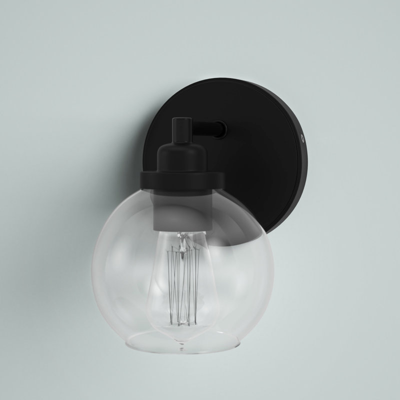 Lynnfield 1 - Light Dimmable Black Armed Sconce, Black