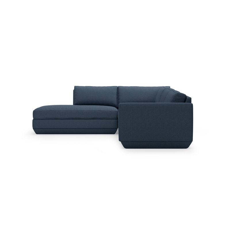 Podium Modular 4 PC Lounge Sectional A, Hanson Navy, Left Hand Facing